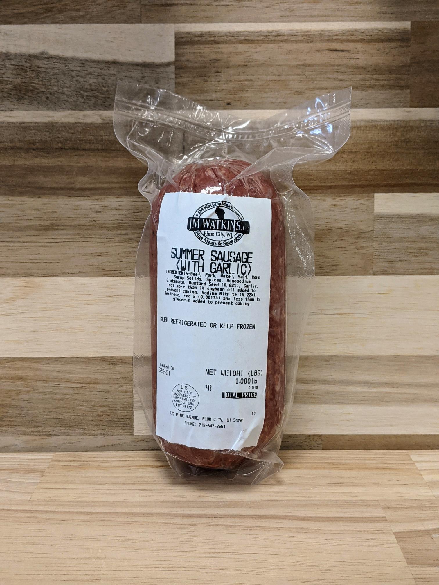 Watkins Garlic Summer Sausage Eau Galle Cheese