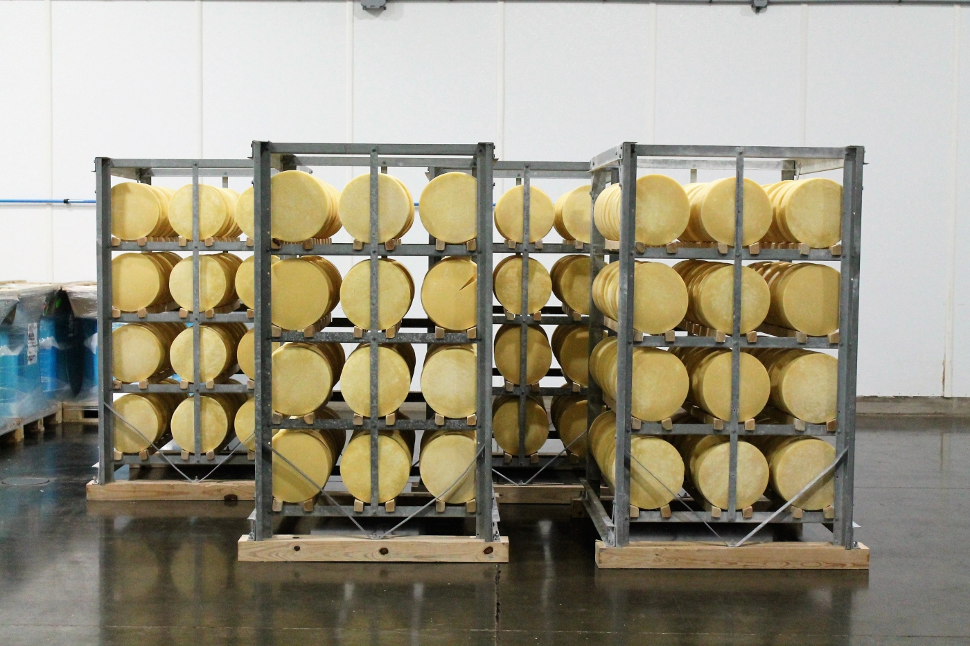 Cheese to be packaged.